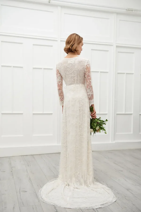 Viktoria Chan Long Sleeves | Juliana wrap embedded gown