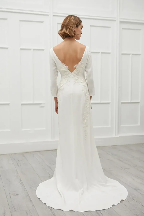 Viktoria Chan Long Sleeves | Peggy lace silk gown